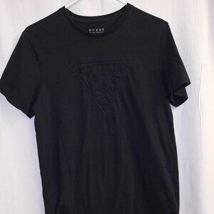 Share Guess Embroidered Logo Spellout T-Shirt Men’s M Black Triangle Vintage 90s